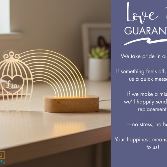 Rainbow Love Night Light – Personalized LED Nightlight - Picture 6 of 8